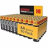 Kodak | AA-Batterien | Doppel-A-Batterien | Einweg-Batterien | Alkalibatterie | 1,5 V | 60 Stück
