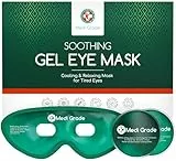 Medi Grade Kühlmaske Gesicht - Gel Augenmaske Kühlend Wiederverwendbar mit 2x Augen Kühlpads, Kühlende Aufbewahrungstasche. Entspannung zu Hause Augenkühlmaske mit Bänder