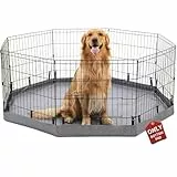 PJYuCien Hunde-Laufstall, Bodenpolster, passend für 61 cm (24 Zoll) 8 Paneele, reguläre achteckige Metallübung, Haustiergehege, elastische Schnallenverbindungen, Grau (Hinweis: Zaun nicht im