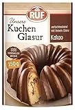 RUF Kuchen-Glasur Kakao, Schokoladen-Glasur im 150 g Beutel, mikrowellengeeignet, zum Glasieren von Plätzchen, Kuchen & Muffins, 1 x 150g