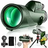 Pankoo 40 x 60 Monokular, Hochleistungs-Monokular für Erwachsene, mit Handy-Adapter, Stativ und Handschlaufe, Monokular mit niedriger Nachtsicht, ausgestattet mit BAK4-Prisma für Vogelbeobachtung
