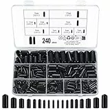 240 STK Gummi Endkappen, Gummi-Endkappen, Gummikappen, Vinyl Rundrohr Bolzen Kappe, Abdeckschrauben Gewindeschutz Bolzenkappen für Schrauben Rohren Stuhlbeinkappen, Schwarz, 2/2,5/3/4/5/6/8/9/10mm