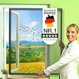 KESSER® Fliegengitter Fenster 80x100cm Mückenschutz mit Aluminium Rahmen, Spannrahmen Fliegengitter ohne Bohren, Insektenschutz, Moskitonetz Fliegennetz für Fenster einfach montieren, Anthrazit