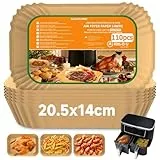 Backpapier für Heißluftfritteuse Ninja Dual Zone AF300EU AF400EU 110 Stück Airfryer Backpapier mit Ninja Doppelkammer und Anderen Dual Zone Air Fryer(Hot Air Fryer)