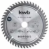 kwb Kreissägeblatt 150 x 20 mm, sehr feiner Schnitt, Sägeblatt geeignet für Arbeitsplatten, Holz und beschichtete Platten