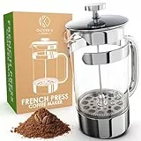 Oliver's Kitchen® French Press 1 liter - Eleganter Kaffeebereiter aus Glas - Kaffee Maschine für authentischen Kaffeegenuss - Hitzebeständig und praktisch