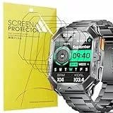 Blueshaweu Schutzfolie Kompatibel mit HIRREO Militär Smartwatch Herren TX1 (2,13''), HD klar Flexible TPU Displayschutzfolie [6 Stück] Kompatibel für LIGE/HIRREO TX1 Smartwatch (transparent)