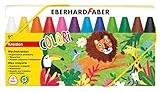 Eberhard Faber 524010 - Wachsmalkreide Colori, 12 wasserfeste Wachsmalstifte im Kartonetui