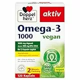 Doppelherz Omega-3 1000 vegan - Hochdosierte Omega-3-Fettsäuren EPA und DHA aus pflanzlichem Algenöl - 120 kleine, leicht schluckbare Kapseln