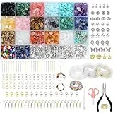 GUJOXILA Schmuck Selber Machen Set mit 20 Farben 1200 Kristalle Edelsteine Perlen für Ringe Ohrringe und Schmuckherstellung Geschenke zu Weihnachten für Familie und Freunde