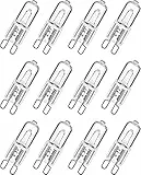 Simusi G9 g9 halogen leuchtmittel 40W, 12 Stück g9 Halogenlampen 40 Watt 230V 2700K Warmweiß für Backofenlampe, Deckenleuchten, Leuchter