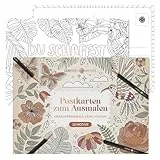 Lebenskompass® Postkarten zum Ausmalen – 22 Handillustrierte Motive mit liebevollen Worten – Kreative Postkarten zum Heraustrennen & Verschicken