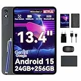 TABWEE T60 Pro Tablet 13,4 Zoll Android 15, 120Hz Display, 24GB RAM + 256GB ROM (2TB TF), 10000mAh Akku, Octa-Core Gaming Tablet, Widevine L1, 5G WiFi, 18W Schnellladung, inkl. Tastatur und Stift.