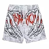 Shorts Herren Sommer Elastische Taille Stretch Leicht Basketball Sportshorts 3D Druck Kurze Hose Beach Shorts Sport Boxen Kurz Cargo Hosen Y2K Hip Hop Strandshorts mit Taschen Kordelzug Sommershorts