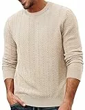 PJ PAUL JONES Herren Strickpullover Regular Fit Feinstrickpullover Klassische Winterpullover Pulli Einfarbig Pullover Aprikose, L