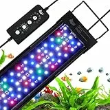 AQQA Aquarium LED Beleuchtung,36W Vollspektrum 24/7 Modus Aquarium Licht,Einstellbare Timer Helligkeit Aquarium Lampe,Aquariums Pflanzenlicht mit ausziehbarer Halterung,für 100-120cm Fischtank