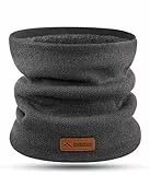FORVEVO Schlauchtuch Halstuch Herren Winter, Schal Halswärmer mit Fleece Futter, Thermo Halsschlauch Damen, Winddichte Loop Schal für Outdoor Sport Täglich(DunkelGrau)