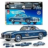 ​Mattel Brick Shop Hot Wheels Premium Serie Bauset, Mercedes-Benz 300 SL mit 1600 Teilen, realistischen Details und Metallteilen, für Sammler, HWW25, [Mehrfarbig]