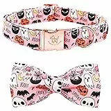 Elegant Little Tail Hundehalsband Mit Schleife - Herbst, Halloween, Kürbisschleife, Für Mädchen, Jungen, Große Hunde - Weiches Haustierhalsband Mit Fliege