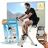 SportPlus Heimtrainer Fahrrad klappbar - Hometrainer klappbar - extra leise für zuhause - Bike Indoor, faltbares Fitnessbike - Heimtrainer Senioren SP-HT-1004-iE