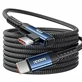 toocki 100W USB C auf USB C Kabel 3M, 90 Grad Winkel USB C Ladekabel PD3.1 Nylon Geflochten Schnellladekabel USB Typ C für iPhone 17 17 Pro Max Samsung Galaxy S25 Ultra Pixel 7 iPad Pro MacBook Air