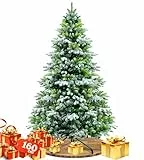 KESSER® Weihnachtsbaum künstlich 180 cm Schneezauber – Tannenzweige wie echt – naturgetreuer Tannenbaum mit Ständer, dichtes Bäumlein, realistischer Pine Tree, Weihnachtsdeko, Christbaum, Dunkelgrün