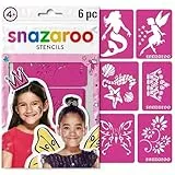 Snazaroo Schmink Schablonen Set 'Fantasie - Mädchen', 6 wiederverwendbare Acryl Schablonen mit Märchen Motiven