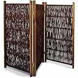 NOOR Weiden Paravent - Sichtschutz 3-teilig klappbar für Outdoor - wetterfester Windschutz für Terrasse, Garten und Balkon - geflochtene Trennwand mit Kiefernrahmen Gesamtgröße 150x180 cm