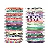 WT 48 Rolls Washi Tape Set, Foil Gold Skinny Decorative Washi Masking Tapes, 3 mm Wide DIY Masking Tape