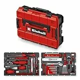 Original Einhell E-Case 78-tlg. Werkzeugkoffer Renovierung (Sanierungen, Bohrer-Set, Bit-Set, Fugenwerkzeug, Zangen, Spachtel, Holzsäge, Rollgabelschlüssel, Wasserwaage, Systemkoffer)