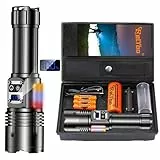 Relybo Taschenlampe Led Aufladbar, Led Taschenlampe Extrem Hell 1000000 Lumen, 2 Schalte & 9 Modi & COB Seitenlicht, Starke Taktische Taschenlampen Usb C Batteriebetrieben Für Outdoor Notfälle Camping