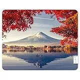 Mauspad im Japan-Design I 24 x 19 cm I Mousepad in Standard-Größe I Mount Fuji-Vulkan Motiv im Frühjahr I Qualitätsdruck auf Zellkautschuk I rutschfest wasserfest und abwischbar I dv1241