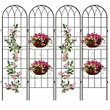 SUNYRISY Rankgitter Metall 4er Set, 150 cm hoch Garten Rankhilfe Spalier Rosengitter für Kletterpflanzen Blume Topfpflanzen Traube Gemüse
