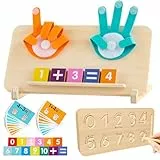 Montessori Spielzeug ab 3 4 5 Jahre - Spielzeug ab 3 Jahre Holzspielzeug Fingerzählmathe Geschenke Jungen Mädchen 3-9 Jahre Kinderspielzeug Lernspiele 3-9 Jahre Jungen Mädchen Geburtstag Weihnachten