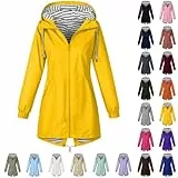 ZWDC Damen Regenjacke Kapuzenjacke Frauen Leichte Jacke mit Kapuze Taschen Outdoorjacke Windbreaker Übergangsmantel Funktionsjacke für Alltag Reisen Wandern Trekking