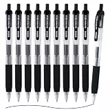 EYEYE G-103 schwarze Gelschreiber, 0,7 mm, einziehbar, mittlere Spitze, schnell trocknend, feine Spitze, glattes Schreiben, für Büro, Schulbedarf, 10 Stück
