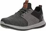 Skechers Herren Delson Camben Sneaker, Black Gray Mesh W Synthetic, 42 EU