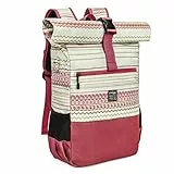 EverVanz Laptop-Rucksack, Damen & Herren Roll Top Wasserdichter Wanderrucksack, Leichtgewichtiger Freizeit-Rucksack, Stilvolle Schultasche mit USB-Ladebuchse