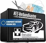 HELDENWERK Auto Verbandskasten 2025 europaweit einsetzbar & geprüft (StVO konform) - KFZ Erste-Hilfe-Set Verbandskasten DIN 13164 zertifiziert - PKW Verbandkasten Tasche, Erste Hilfe Kasten