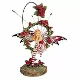 Design Toscano Strahlende Rose Hängefeenfigur mit Standfuß, 14 x 19 x 24,1 cm