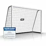 Racetex Fussballtore für Garten Kinder und Erwachsene [ENORM ROBUST] - Fußballtor Kinder mit Stabiler Stahlrahmen Front - Fußballtore inkl. Edelstahl Erdanker - Das Tor für den Garten (240x160 (cm))