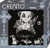 KOSMOS 3577 CREATTO Panda 3D-Leuchtfiguren entwerfen, 3D-Puzzle-Set für Panda, Pinguin, Schwert-Wal, Terrier, kreative Zimmer-Deko, 61 Steckteile, 40-tlg.LED-Lichterkette, Silver