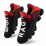 FUSHITON Sportschuhe Herren Laufschuhe Damen Turnschuhe Freizeitschuhe Atmungsaktiv Sneakers Mode Straßenlaufschuhe, Rot, 43 EU