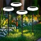 Carastek Solarlampen für Außen Garten 4 Stück Solar Gartenleuchten Solarleuchten für Außen Super Hell Solar Solarlampen mit 36 Lumen IP65 Wasserdicht für Gartendeko Terrasse Rasen Outdoor (WHITE)