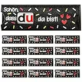 Giftota 12pcs Schön dass du da bist Geschenke - Gastgeschenke Hochzeit Konfirmation Geburtstag Taufe Abschluss - Hülle Filz Geschenk Verpackung - Duplo Geschenkbox-Dankeschön Geschenk, Ohne Schokolade