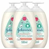 Johnson's Baby CottonTouch Flüssige Gesichts- und Körpercreme für Kinder und Kleinkinder, ohne Sulfate und Phthalate, mit echter Baumwolle, 500 ml