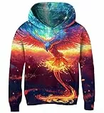AIDEAONE Hoodie Jungen Kapuzenpullover für Jungen Pullover Phönix Sweatshirt Kinder Jungen 8-11 Jahre(XL)