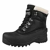 riemot Winterstiefel Damen Warme Schneestiefel Gefüttert und Wasserdicht Winterschuhe Winter Rutschfest Stiefel Damen Wanderschuhe Trekkingschuhe Arbeiten Ski Outdoor Winter Boots Schwarz EU39