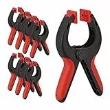 Relaxdays Klemmzwingen 8er Set, 7cm Spannweite, 13kg Spannkraft, rutschfeste Griffe, rotierbare Klemmbacken, schwarz/rot
