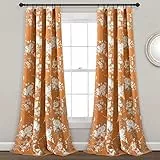 Lush Decor Botanischer Garten Vorhänge Blumen-Vogeldruck Raum Verdunklung Fenster Panel Set für Wohnzimmer 84' x 52' Panel Pair Orange